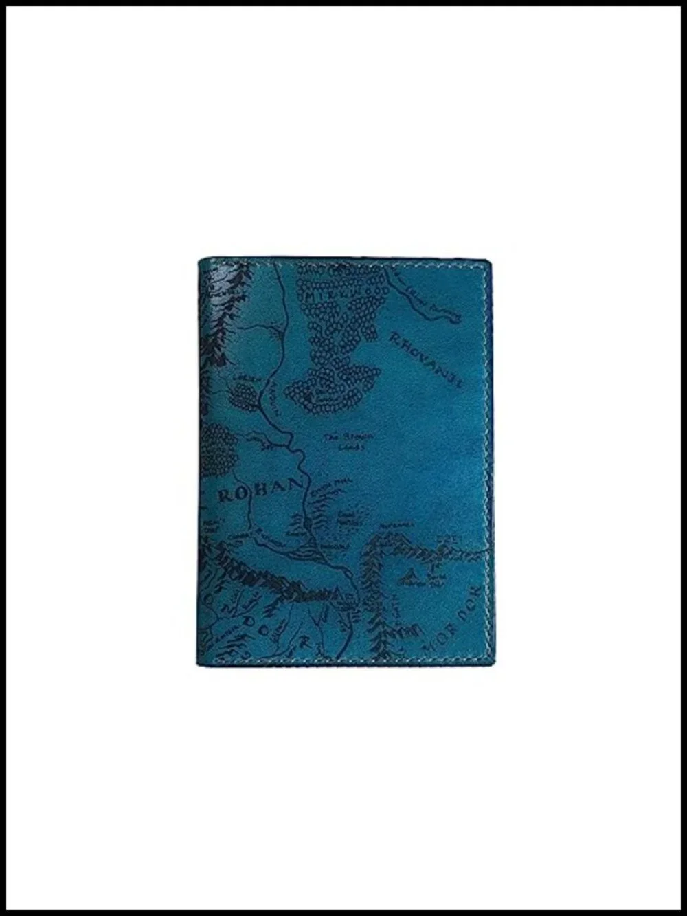Handmade Genuine Leather Passport Wallet with Map Design, 4 Pockets, Travel